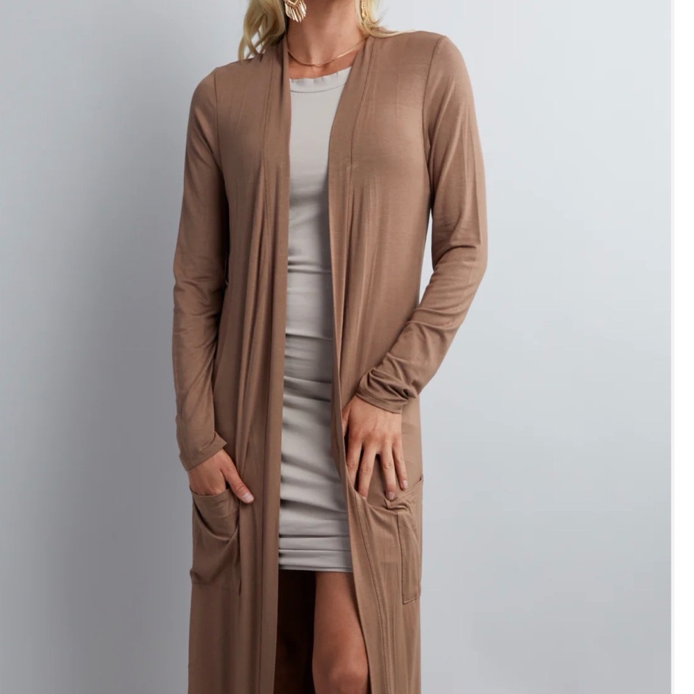 Savvi Eloise Size 3 color Neutral Duster / Lightweight Cardigan - Picture 4 of 6